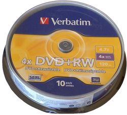  DVD+RW Verbatim 4.7Gb 4 cake box 10 .