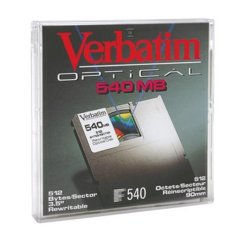   Verbatim Magneto Optical (MO) 3.5 inch Rewritable 540MB 512B/S Data Tape Cartridge