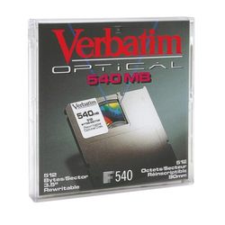   Verbatim Magneto Optical (MO) 3.5 inch Rewritable 540MB 512B/S Data Tape Cartridge