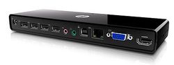   HP Docking Station USB 2.0 (Power connector/Audio-out headphone jack/4xUSB 2.0/1xUSB-B/RJ-45 /VGA/HDMI/Audio-in/mic)