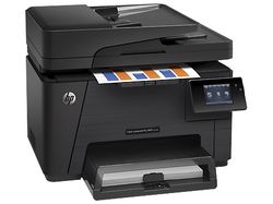    HP Color LaserJet Pro M177fw (p/c/s/f, A4, 600dpi, 16/4ppm, 128 Mb, 1 tray 150, USB/LAN/Wi-Fi, ADF 35 sheets, Touchsreen, 1y warr, 4 Cartridges 500 pages in box&USB cable 1m in box)